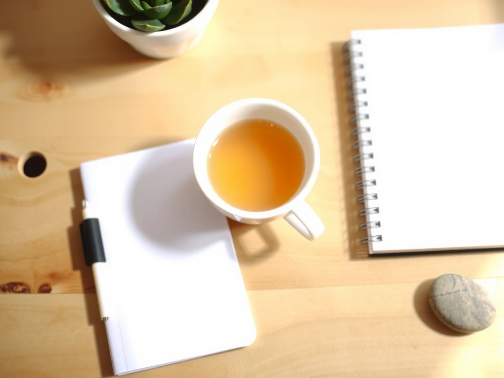 Clean morning workspace